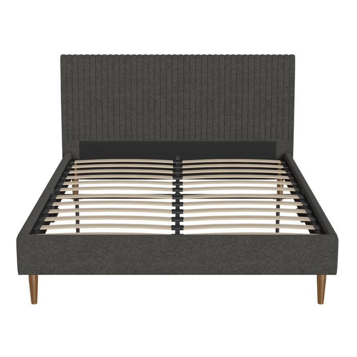 Grand lit Daphne de Mr. Kate en lin- gris foncé