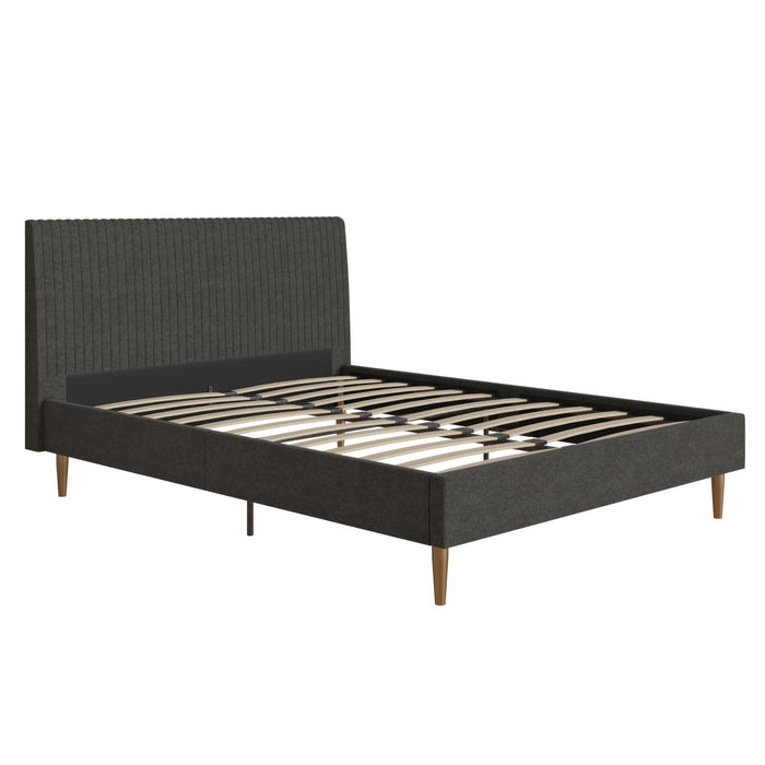 Grand lit Daphne de Mr. Kate en lin- gris foncé