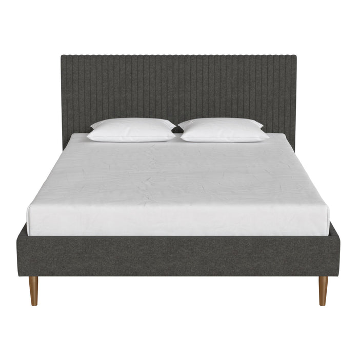 Grand lit Daphne de Mr. Kate en lin- gris foncé