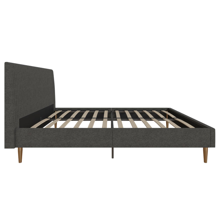 Grand lit Daphne de Mr. Kate en lin- gris foncé