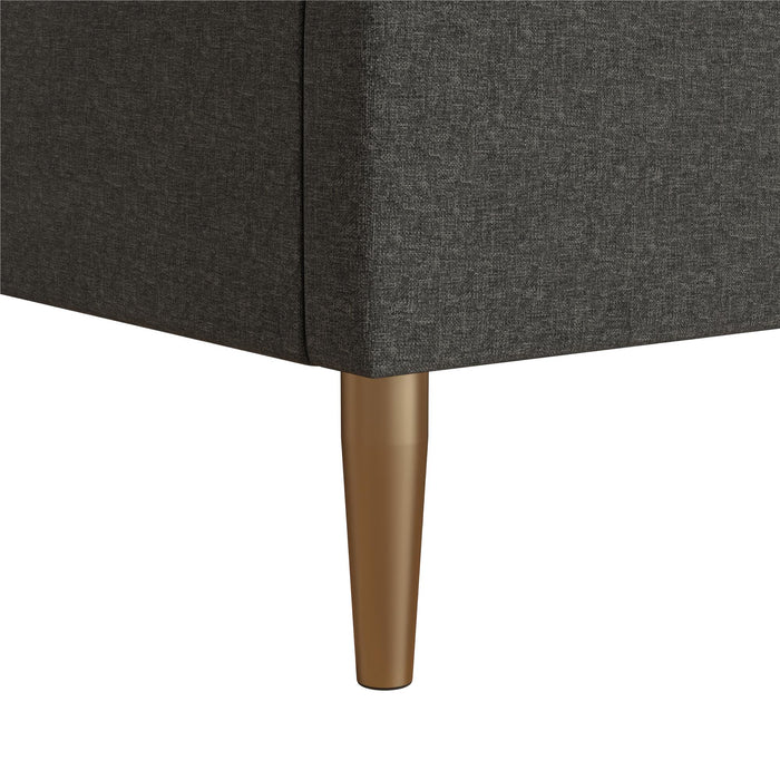 Grand lit Daphne de Mr. Kate en lin- gris foncé