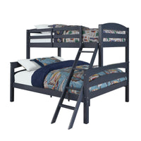  Lits superposés Brady de DHP avec lit simple au-dessus du lit double - bleu graphite