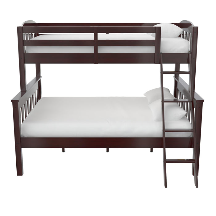Lits superposés Airlie de DHP avec lit simple au-dessus du lit double - espresso