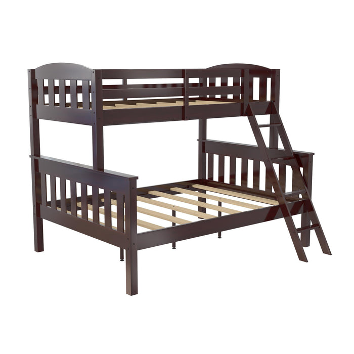 Lits superposés Airlie de DHP avec lit simple au-dessus du lit double - espresso
