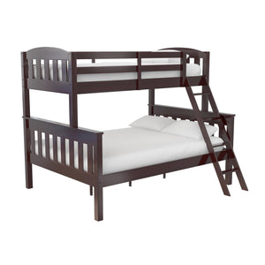 Lits superposés Airlie de DHP avec lit simple au-dessus du lit double - espresso