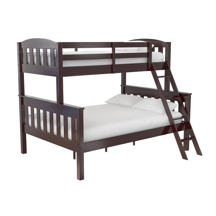 Lits superposés Airlie de DHP avec lit simple au-dessus du lit double - espresso