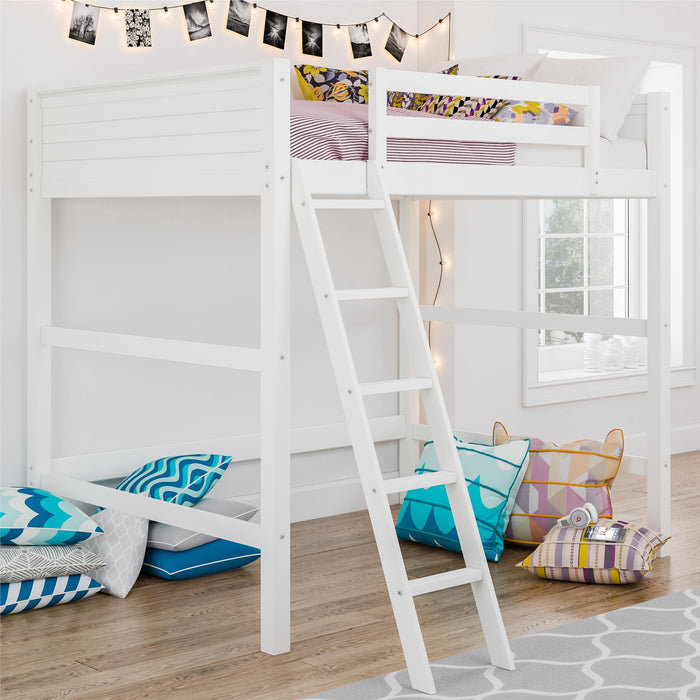 Lit mezzanine double Denver de DHP pour enfants - blanc