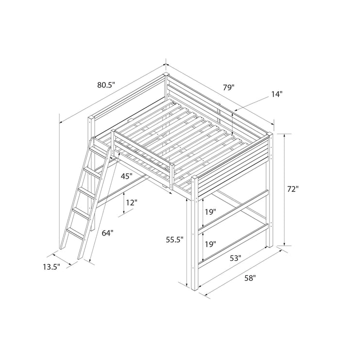 Lit mezzanine double Denver de DHP pour enfants - blanc