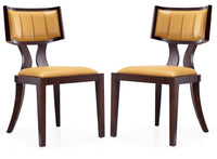 Ensemble 2 chaises de salle à manger Pulitzer de Manhattan Comfort en similicuir - chameau et noyer