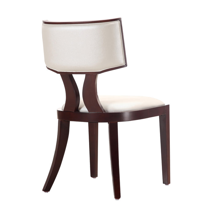 Ensemble 2 chaises de salle à manger Pulitzer de Manhattan Comfort en similicuir - blanc perle et noyer