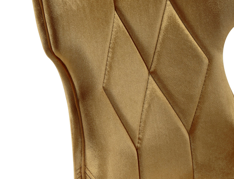 Ensemble 2 chaises de salle à manger Reine de Manhattan Comfort en velours - doré antique et noyer