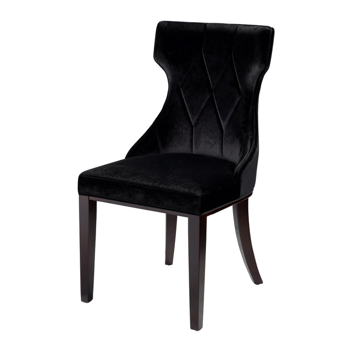 Ensemble 2 chaises de salle à manger Reine de Manhattan Comfort en velours - noir et noyer