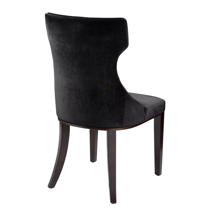 Ensemble 2 chaises de salle à manger Reine de Manhattan Comfort en velours - noir et noyer