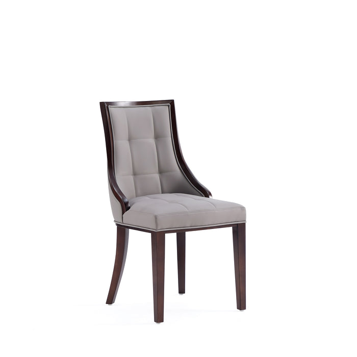 Ensemble 2 chaises de salle à manger Fifth Avenue de Manhattan Comfort en similicuir - gris et noyer