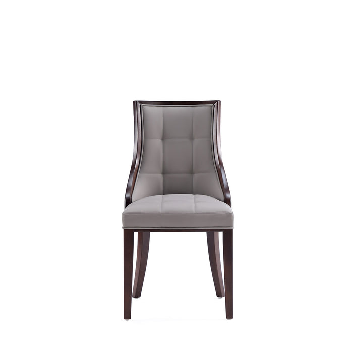 Ensemble 2 chaises de salle à manger Fifth Avenue de Manhattan Comfort en similicuir - gris et noyer