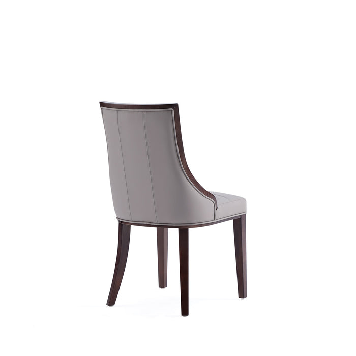 Ensemble 2 chaises de salle à manger Fifth Avenue de Manhattan Comfort en similicuir - gris et noyer