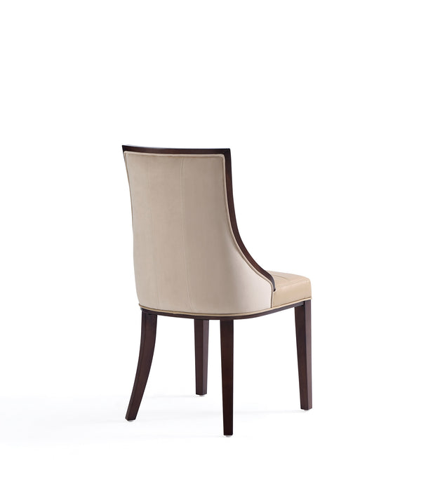 Ensemble 2 chaises de salle à manger Fifth Avenue de Manhattan Comfort en similicuir - tan et noyer