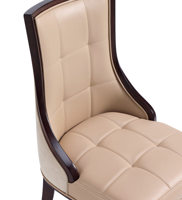 Ensemble 2 chaises de salle à manger Fifth Avenue de Manhattan Comfort en similicuir - tan et noyer