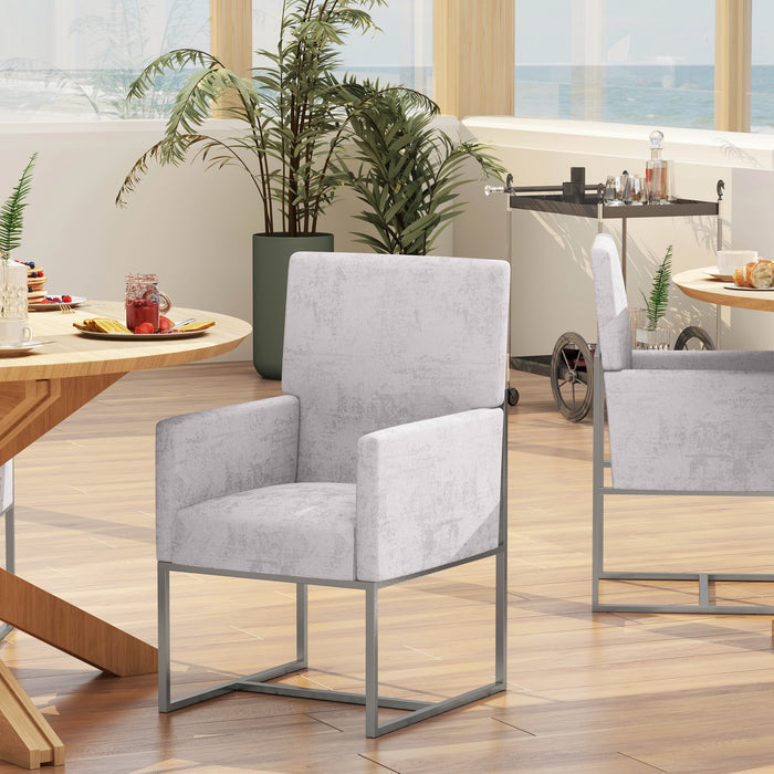 Chaise de salle à manger sans accoudoirs Element de Manhattan Comfort en velours - acier