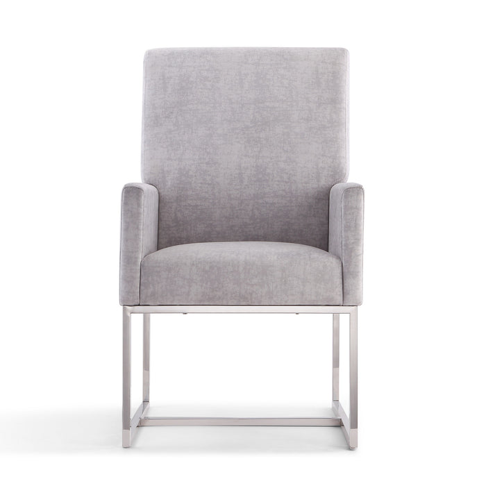 Chaise de salle à manger sans accoudoirs Element de Manhattan Comfort en velours - acier