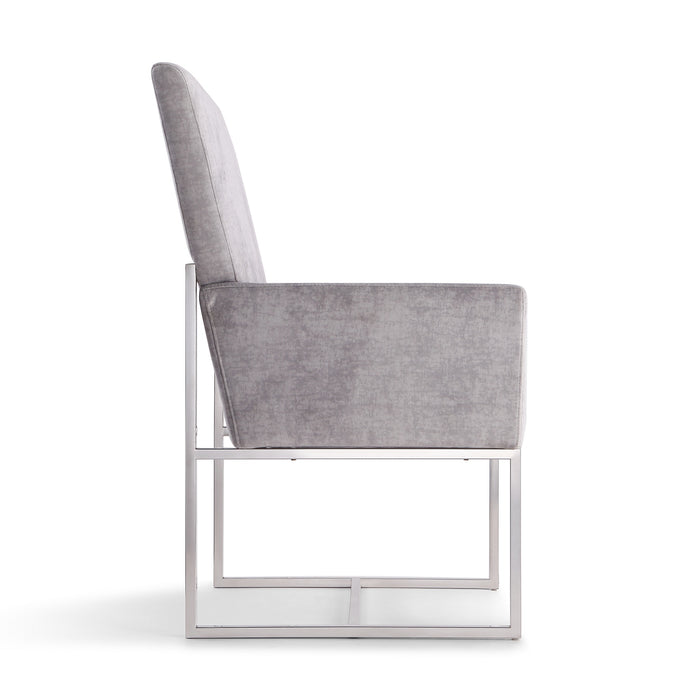 Chaise de salle à manger sans accoudoirs Element de Manhattan Comfort en velours - acier