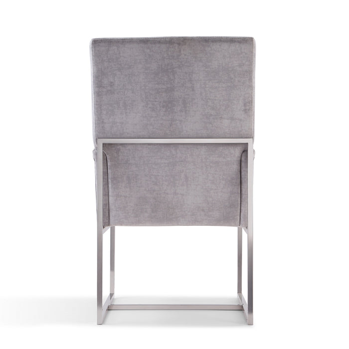 Chaise de salle à manger sans accoudoirs Element de Manhattan Comfort en velours - acier