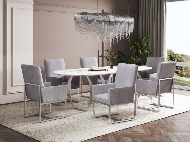 Chaise de salle à manger sans accoudoirs Element de Manhattan Comfort en velours - acier