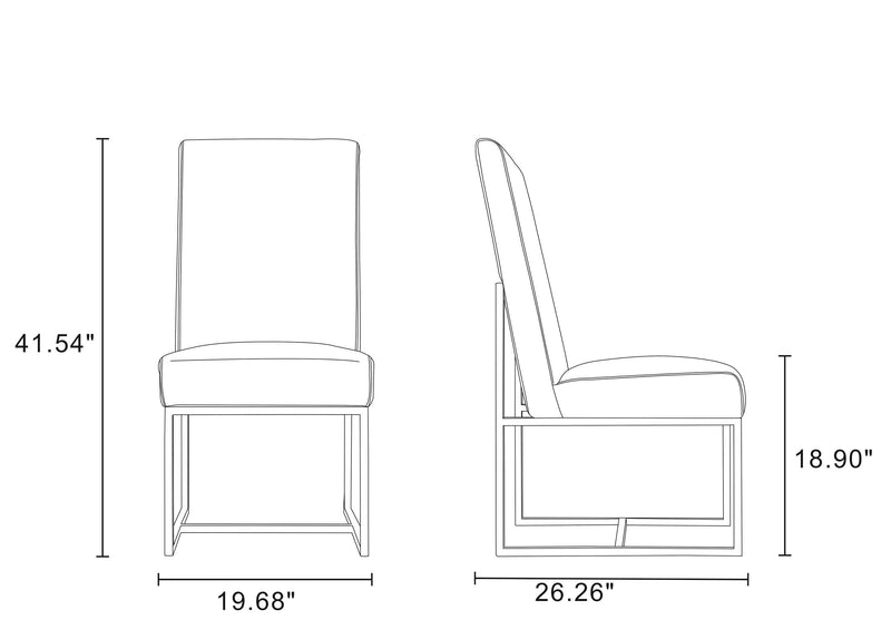 Chaise de salle à manger Element de Manhattan Comfort - velours bleu