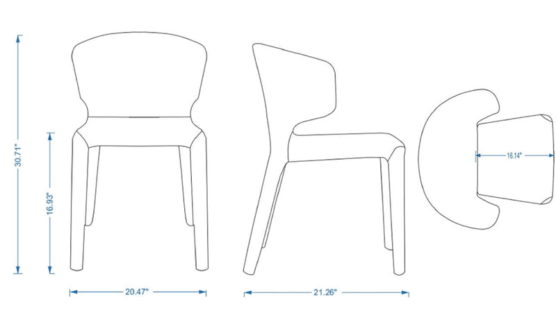 Ensemble 2 chaises de salle à manger modernes Conrad de Manhattan Comfort en tweed tissé - gris