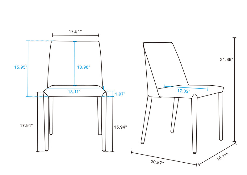 Ensemble 2 chaises de salle à manger Paris de Manhattan Comfort en cuir à équipement corail - corail
