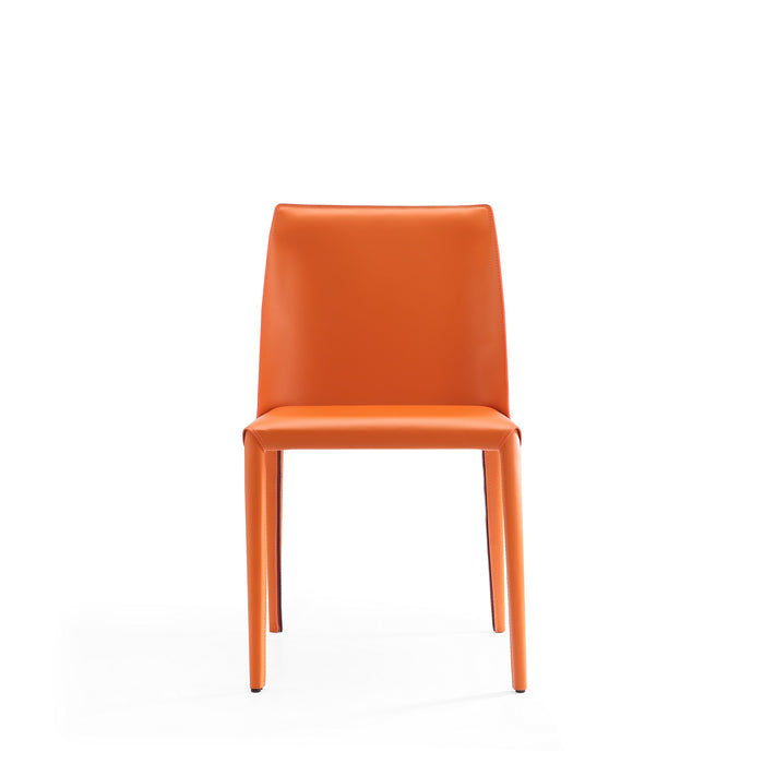 Ensemble 2 chaises de salle à manger Paris de Manhattan Comfort en cuir à équipement corail - corail