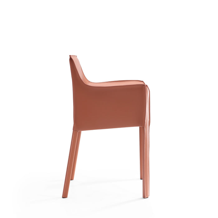 Chaise de salle à manger Vogue de Manhattan Comfort en similicuir - argile