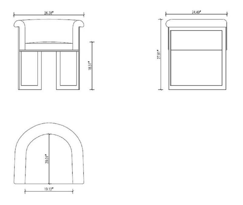 Chaise de salle à manger Corso de Manhattan Comfort en similicuir avec armature en métal - tan