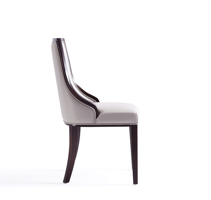 Ensemble 2 chaises de salle à manger Grand de Manhattan Comfort en similicuir - gris clair