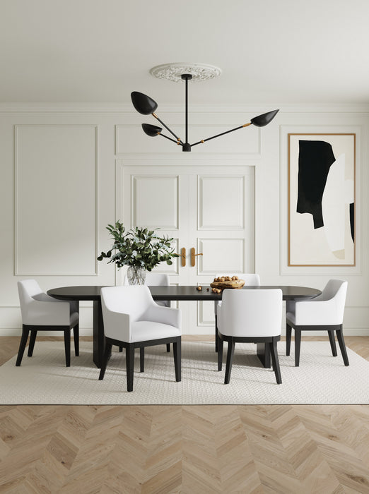 Chaise de salle à manger moderne Gansevoort de Manhattan Comfort en similicuir - crème