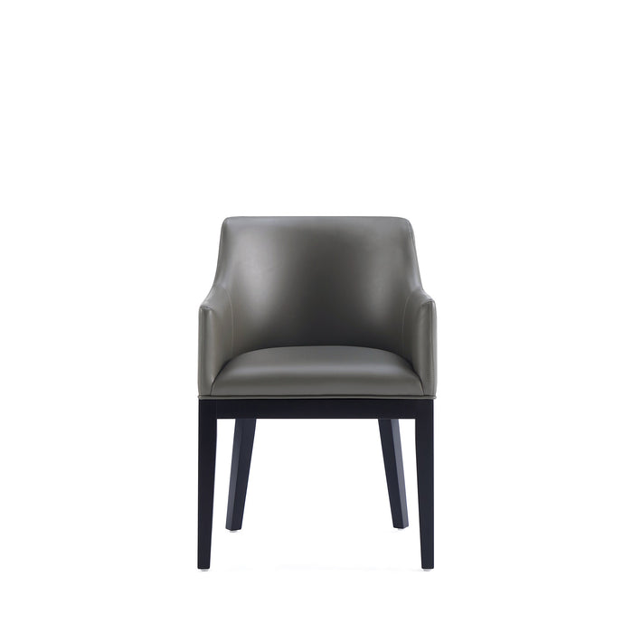 Chaise de salle à manger moderne Gansevoort de Manhattan Comfort en similicuir - gris galet