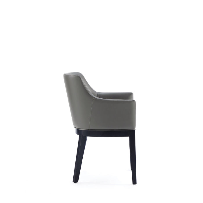 Chaise de salle à manger moderne Gansevoort de Manhattan Comfort en similicuir - gris galet