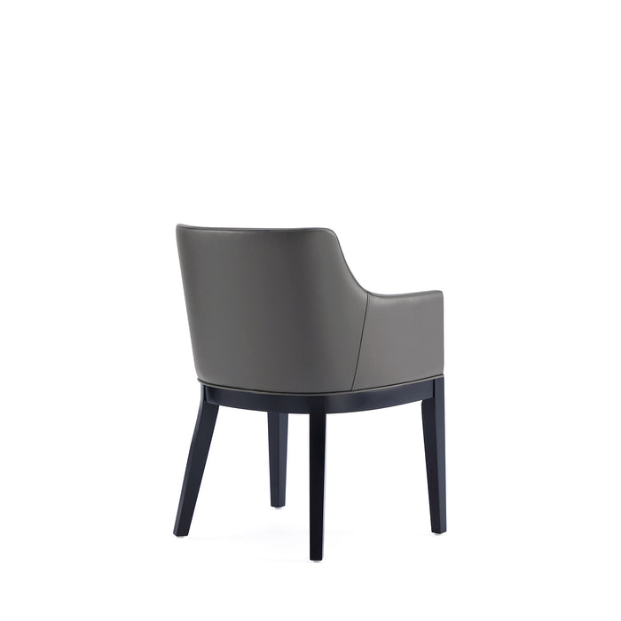 Chaise de salle à manger moderne Gansevoort de Manhattan Comfort en similicuir - gris galet