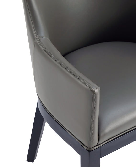 Chaise de salle à manger moderne Gansevoort de Manhattan Comfort en similicuir - gris galet