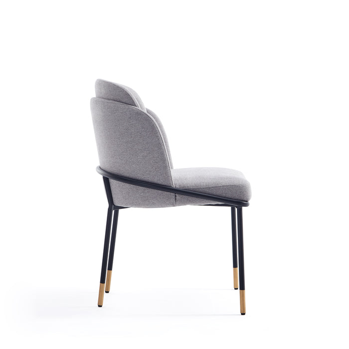 Chaise de salle à manger Flor de Manhattan Comfort en tissu - grise