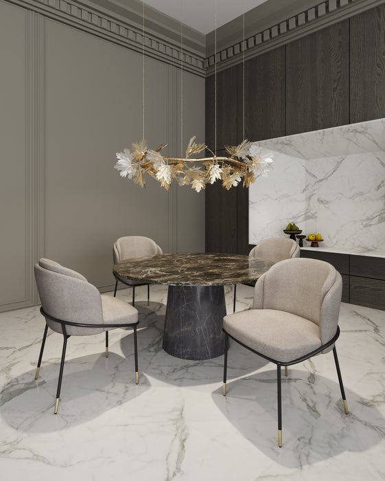 Chaise de salle à manger Flor de Manhattan Comfort en tissu - blé