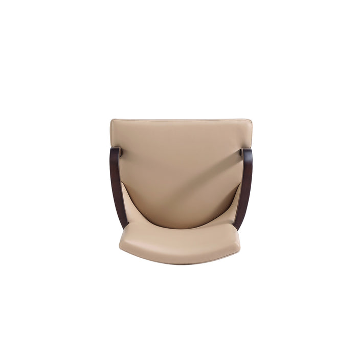 Chaise de salle à manger moderne Shubert de Manhattan Comfort en similicuir et velours - tan