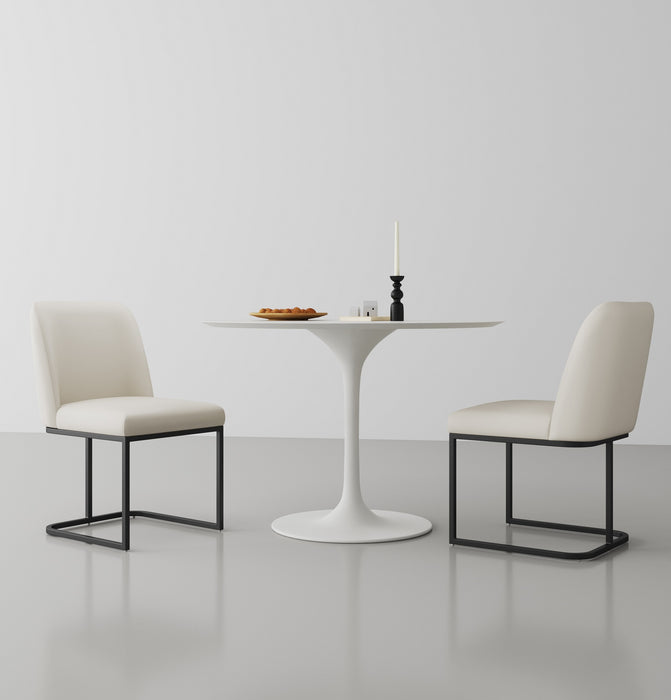 Chaise de salle à manger Serena de Manhattan Comfort en similicuir - crème