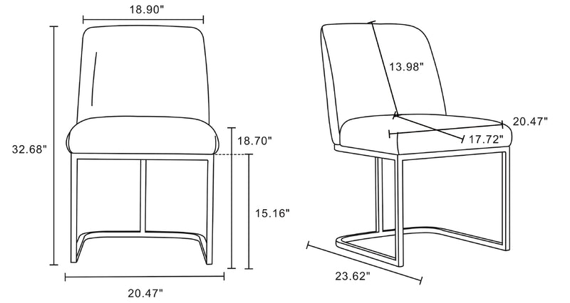 Chaise de salle à manger Serena de Manhattan Comfort en similicuir - crème