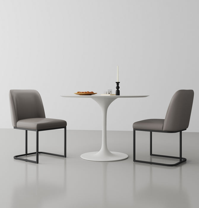 Chaise de salle à manger Serena de Manhattan Comfort en similicuir - gris