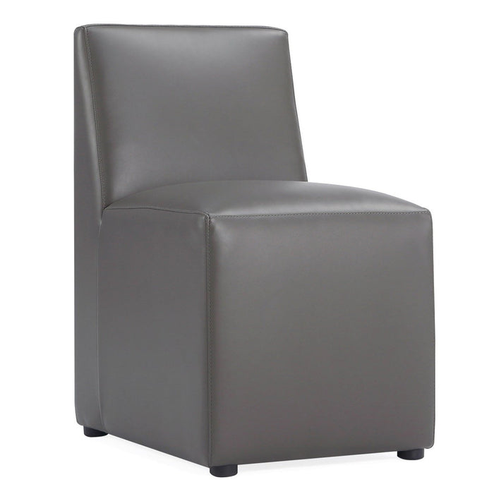 Chaise de salle à manger carrée et moderne Anna de Manhattan Comfort en similicuir - étain