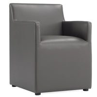 Chaise de salle à manger carrée et moderne sans accoudoirs Anna de Manhattan Comfort en similicuir - étain
