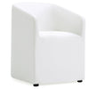 Chaise de salle à manger arrondie et moderne Anna de Manhattan Comfort en similicuir - crème