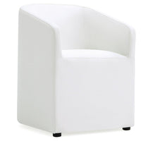 Chaise de salle à manger arrondie et moderne Anna de Manhattan Comfort en similicuir - crème