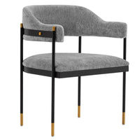 Chaise de salle à manger moderne Lia de Manhattan Comfort en chenille - grise